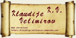 Klaudije Velimirov vizit kartica
